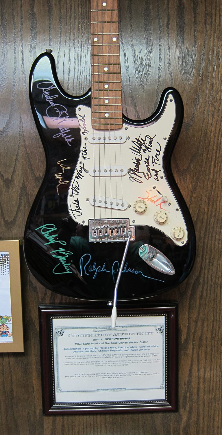 Earth Wind and Fire Autographed Guitar *